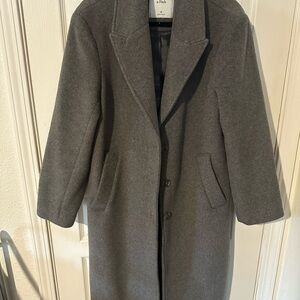 Women’s Gray Long Wool Coat